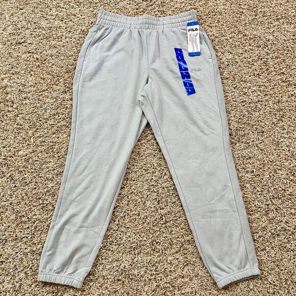 NEW Fila Women’s French Terry Joggers Pants Light Grey, Size Large (New) - Picture 3 of 9